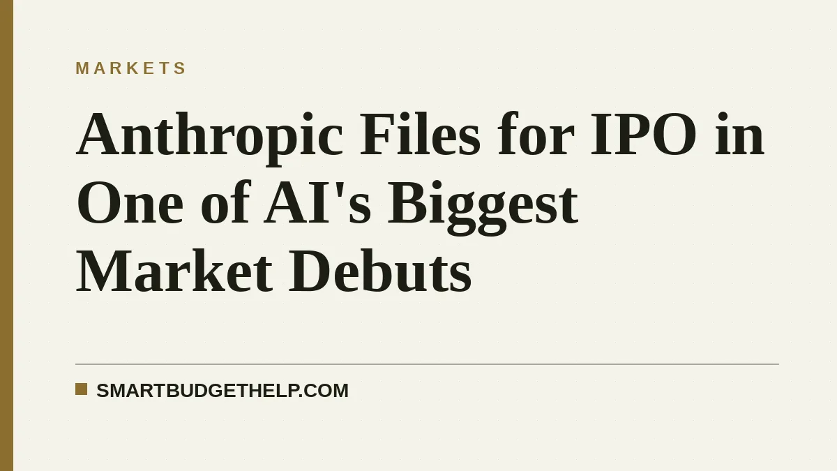 Anthropic Files for IPO in One of AI's Biggest Market Debuts