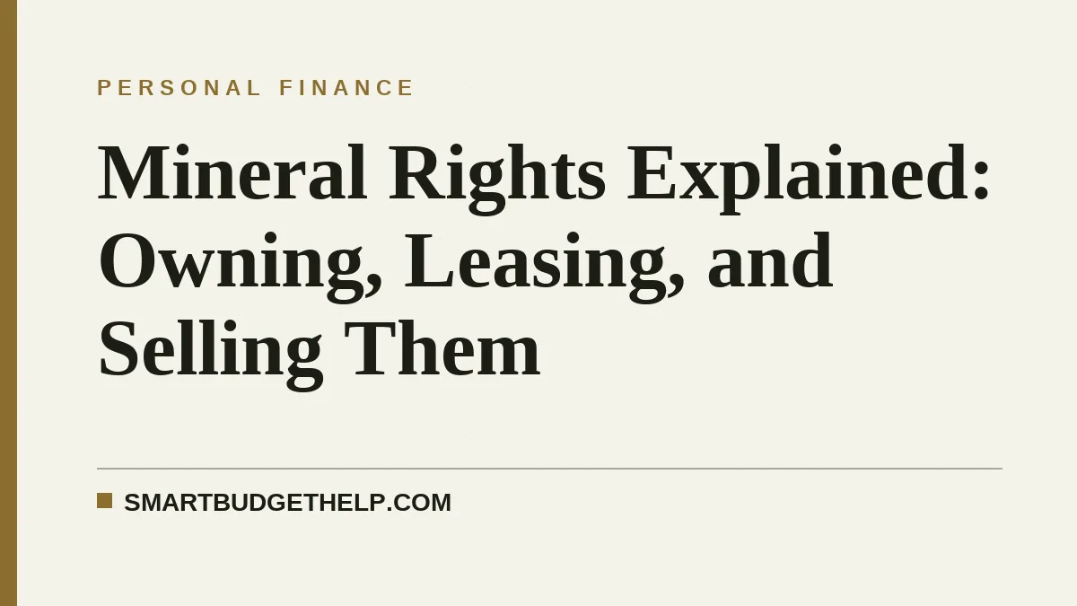 Mineral Rights Explained: Owning, Leasing, and Selling Them