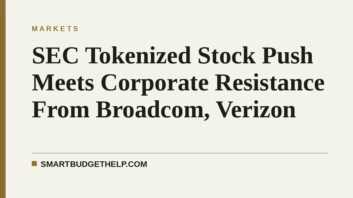 SEC Tokenized Stock Push Meets Corporate Resistance From Broadcom, Verizon