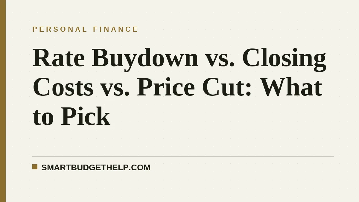 Rate Buydown vs. Closing Costs vs. Price Cut: What to Pick