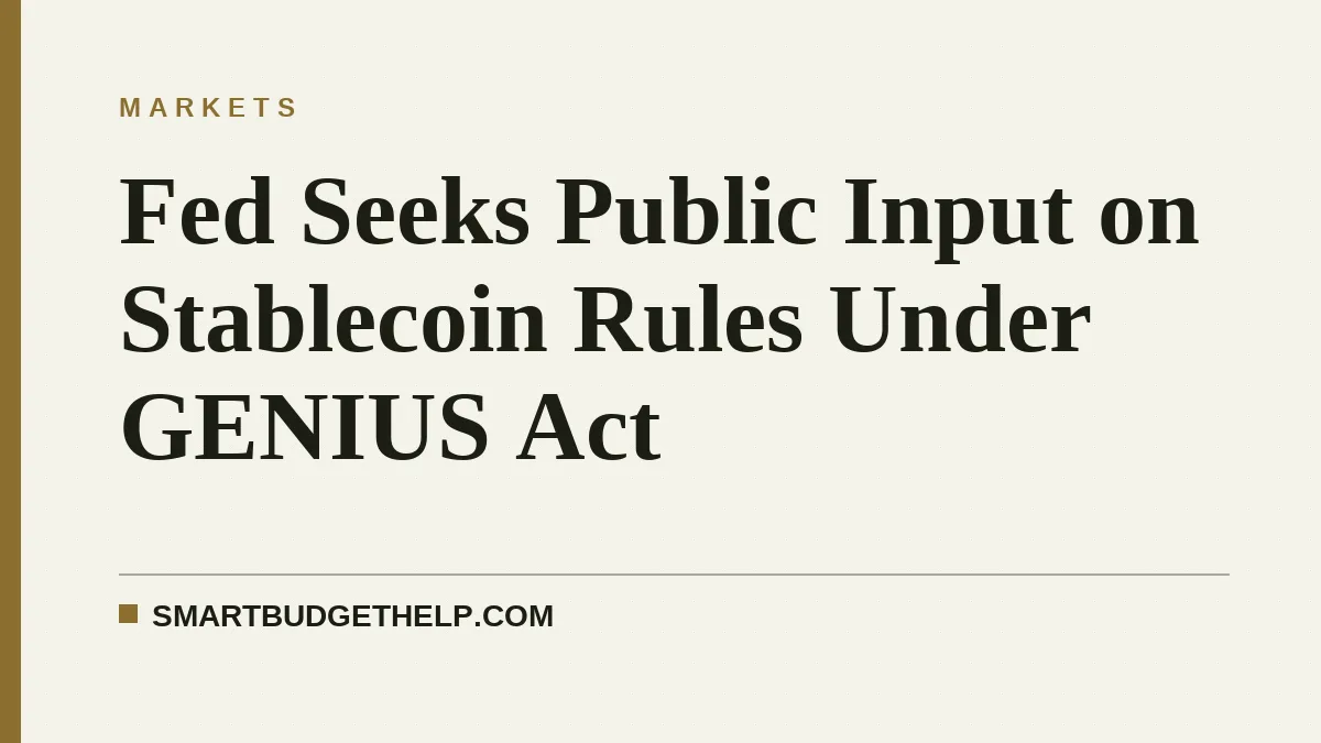 Fed Seeks Public Input on Stablecoin Rules Under GENIUS Act
