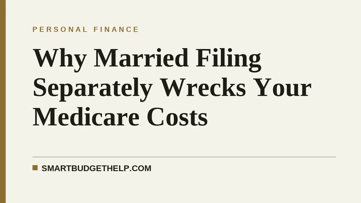 Why Married Filing Separately Wrecks Your Medicare Costs