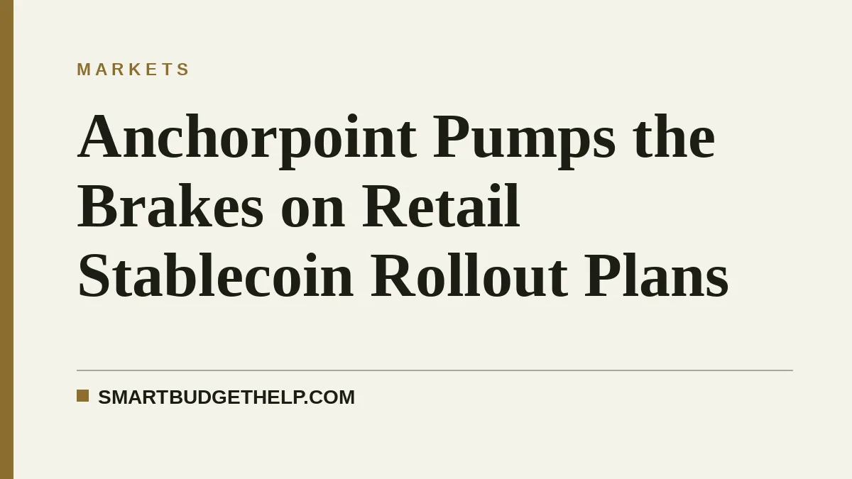 Anchorpoint Pumps the Brakes on Retail Stablecoin Rollout Plans
