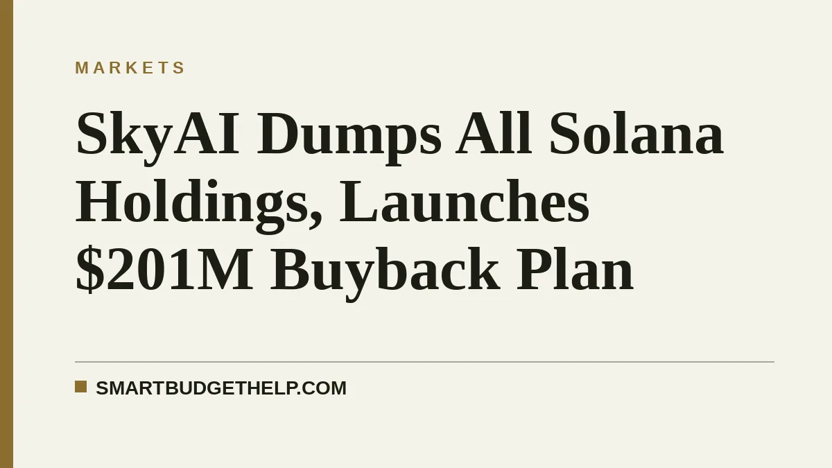 SkyAI Dumps All Solana Holdings, Launches $201M Buyback Plan