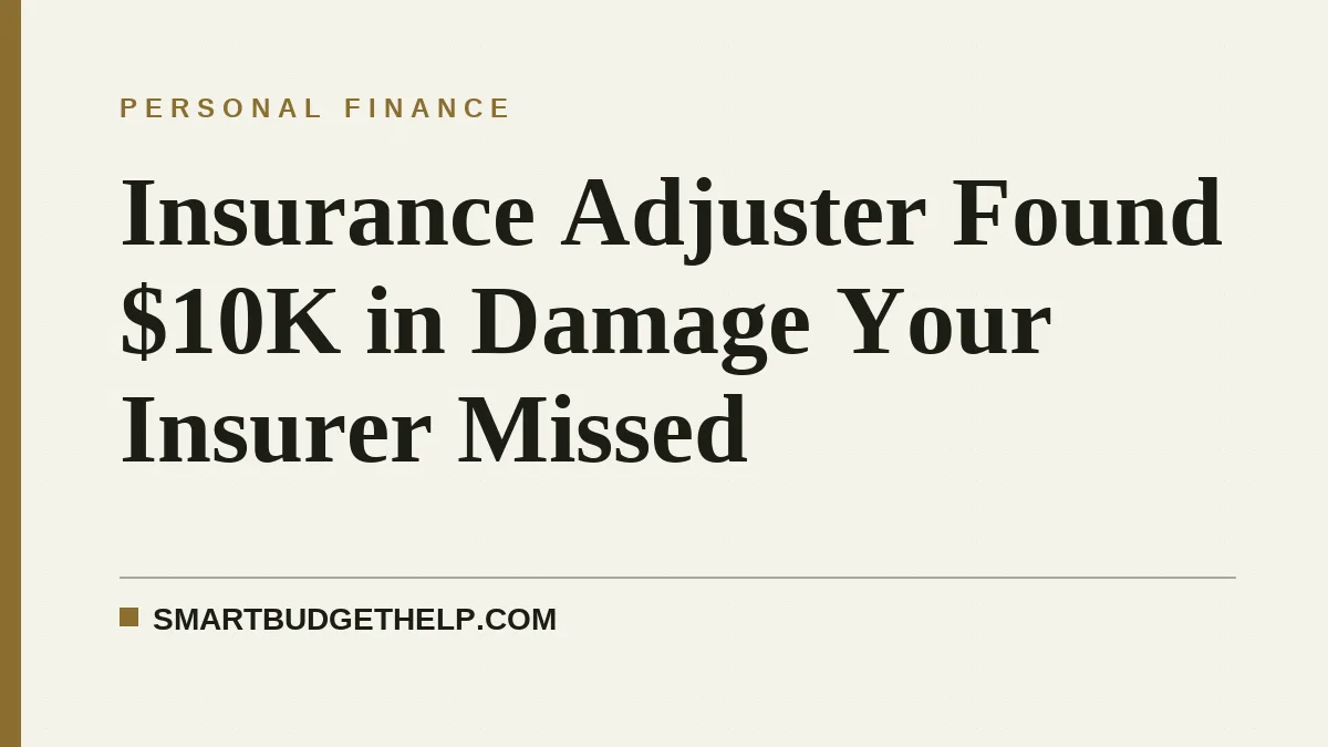 Insurance Adjuster Found $10K in Damage Your Insurer Missed