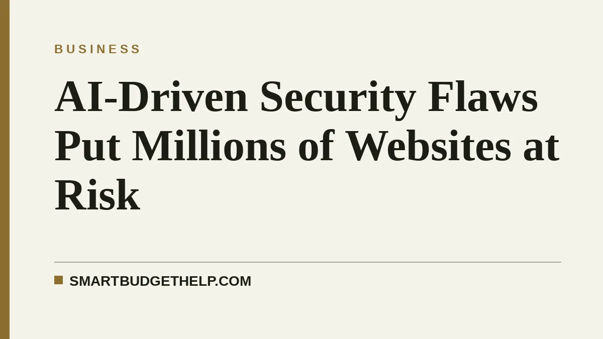 AI-Driven Security Flaws Put Millions of Websites at Risk