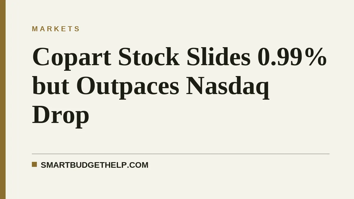 Copart Stock Slides 0.99% but Outpaces Nasdaq Drop