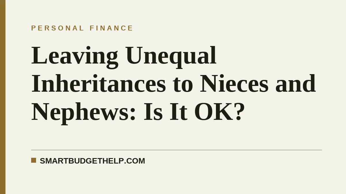 Leaving Unequal Inheritances to Nieces and Nephews: Is It OK?