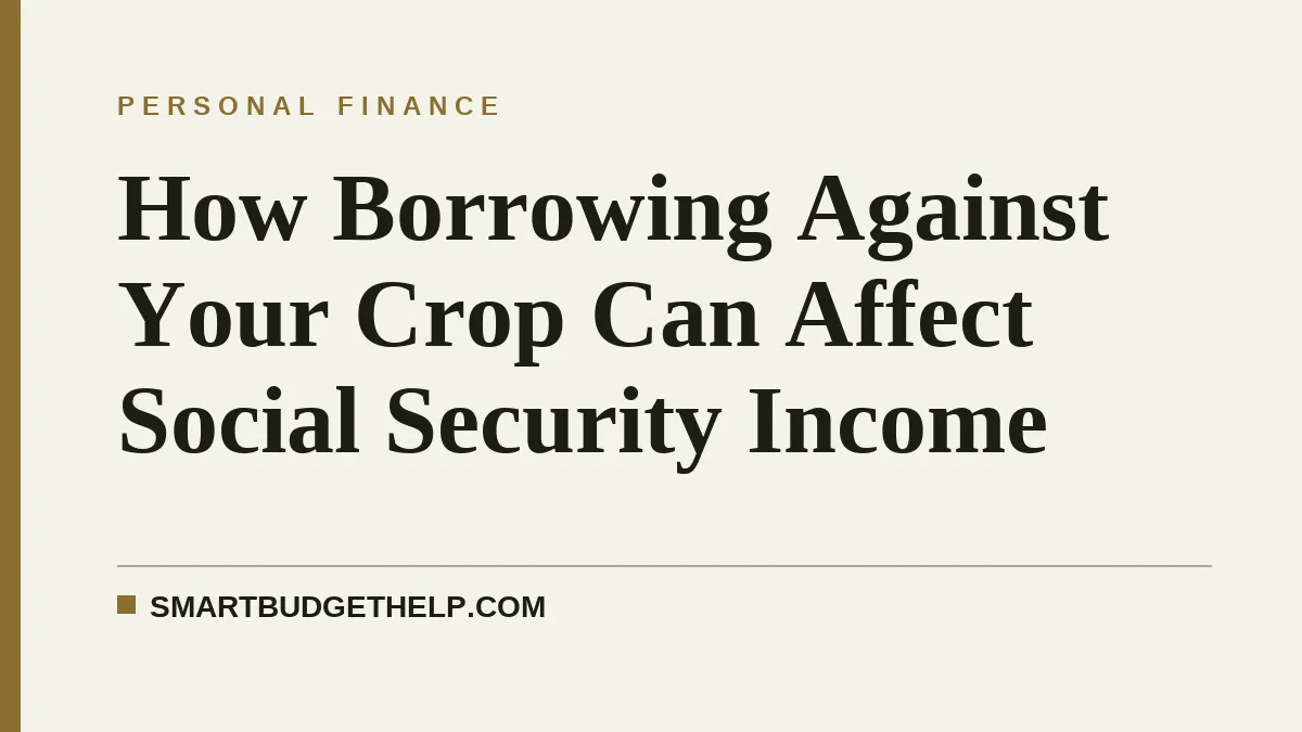 How Borrowing Against Your Crop Can Affect Social Security Income