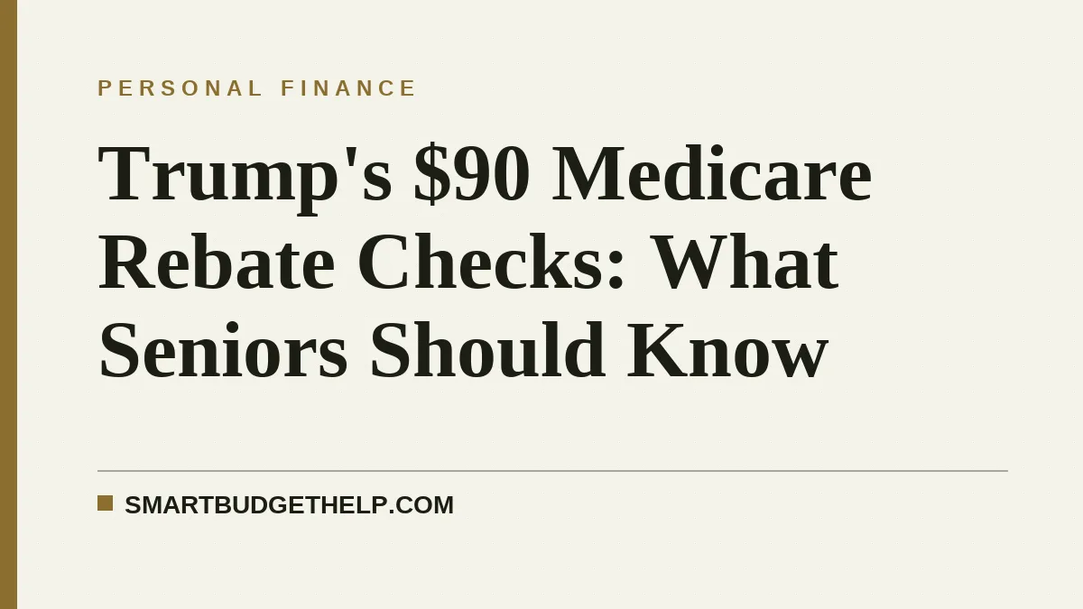 Trump's $90 Medicare Rebate Checks: What Seniors Should Know
