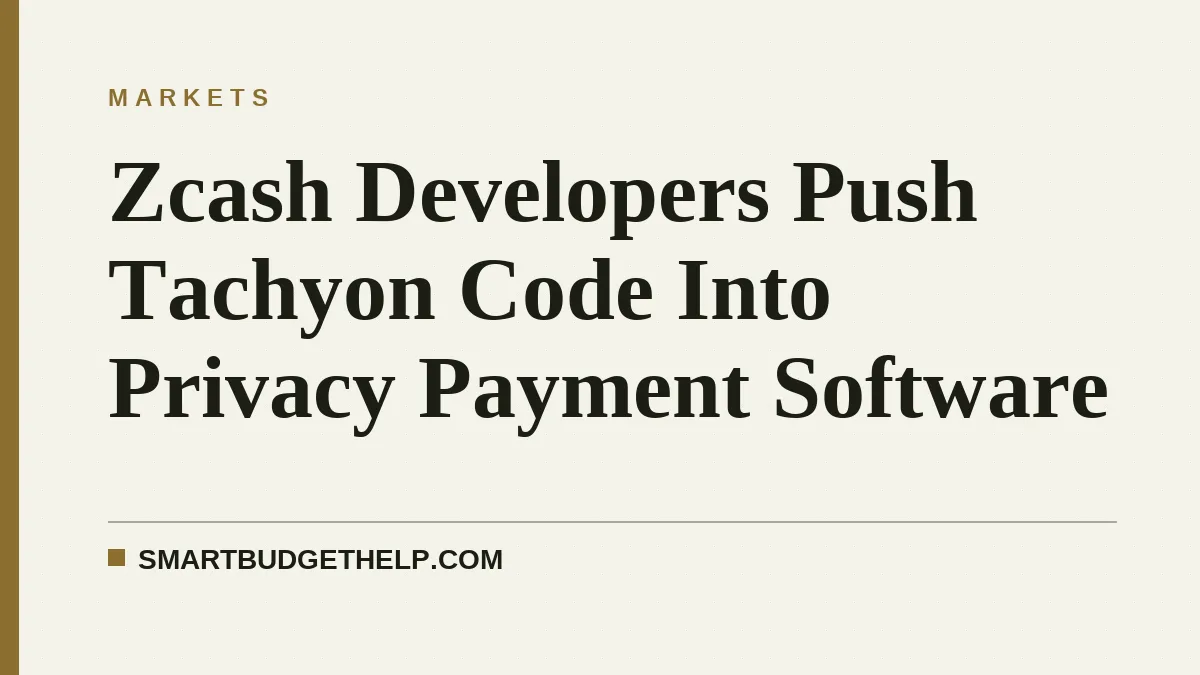 Zcash Developers Push Tachyon Code Into Privacy Payment Software