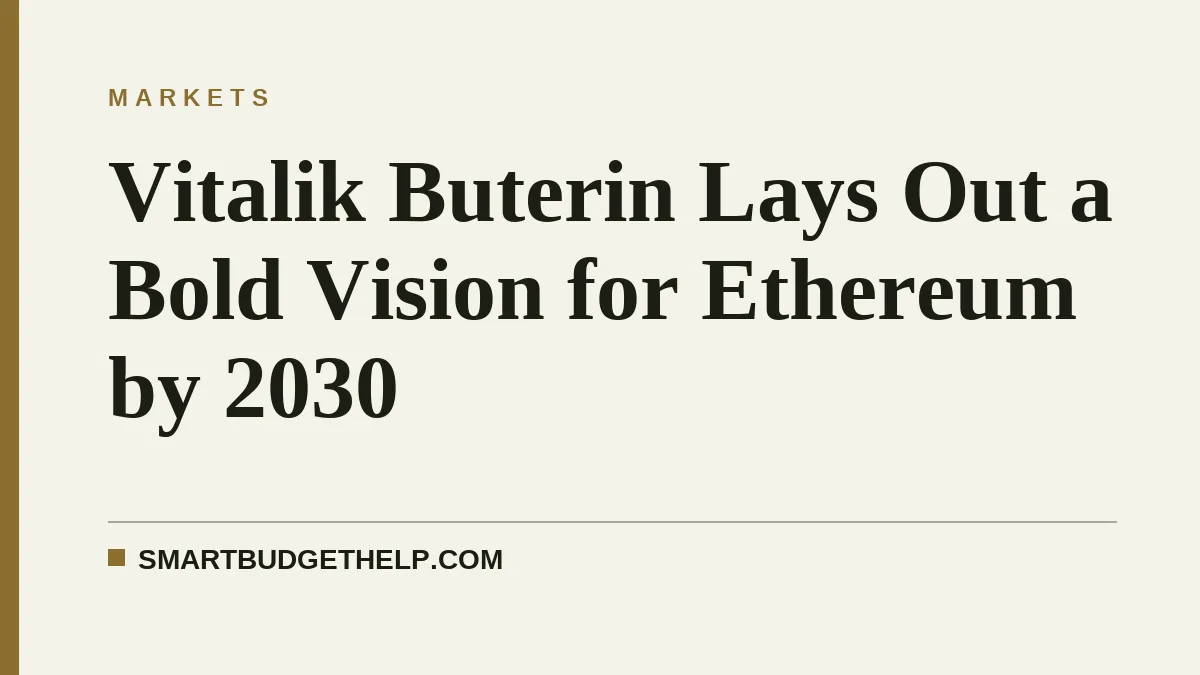 Vitalik Buterin Lays Out a Bold Vision for Ethereum by 2030