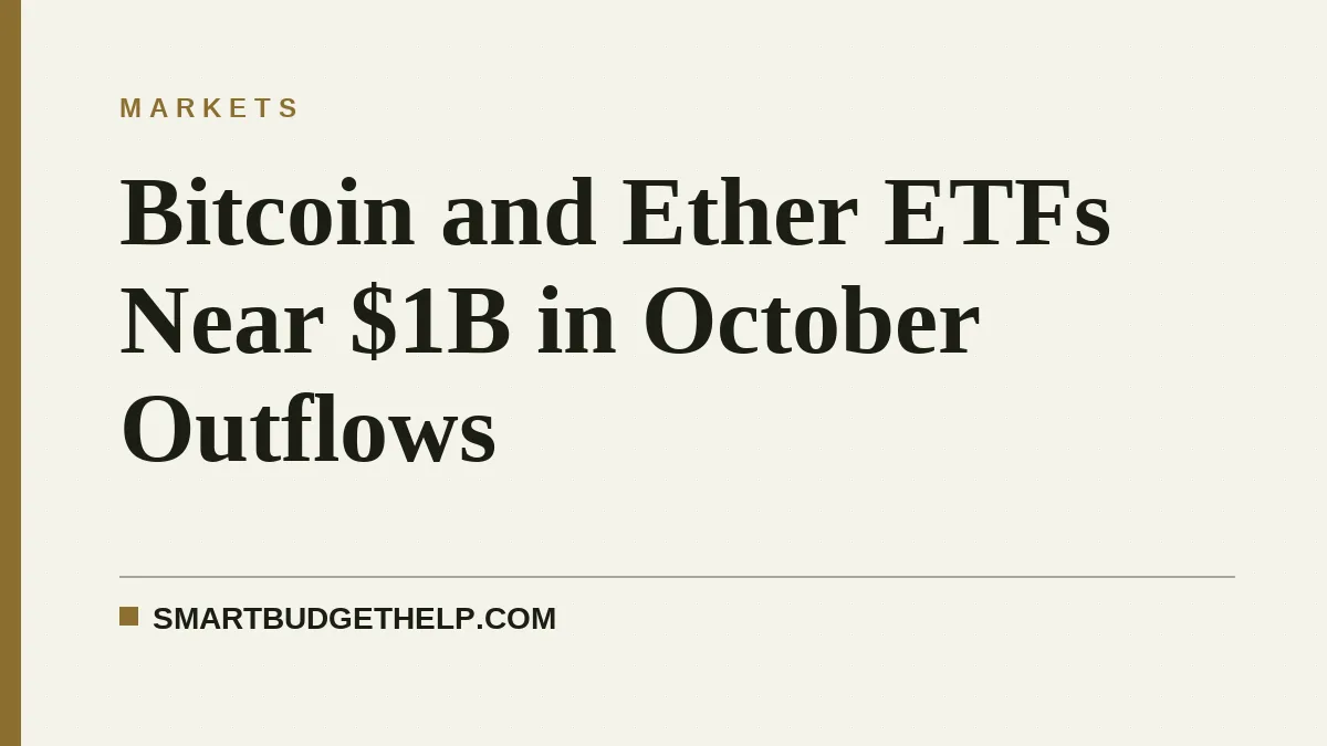 Bitcoin and Ether ETFs Near $1B in October Outflows