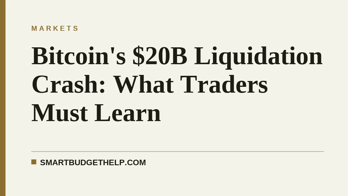 Bitcoin's $20B Liquidation Crash: What Traders Must Learn