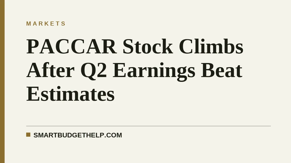 PACCAR Stock Climbs After Q2 Earnings Beat Estimates