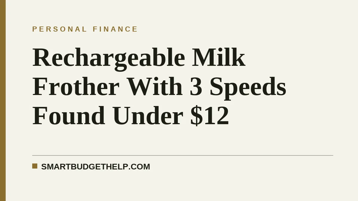 Rechargeable Milk Frother With 3 Speeds Found Under $12