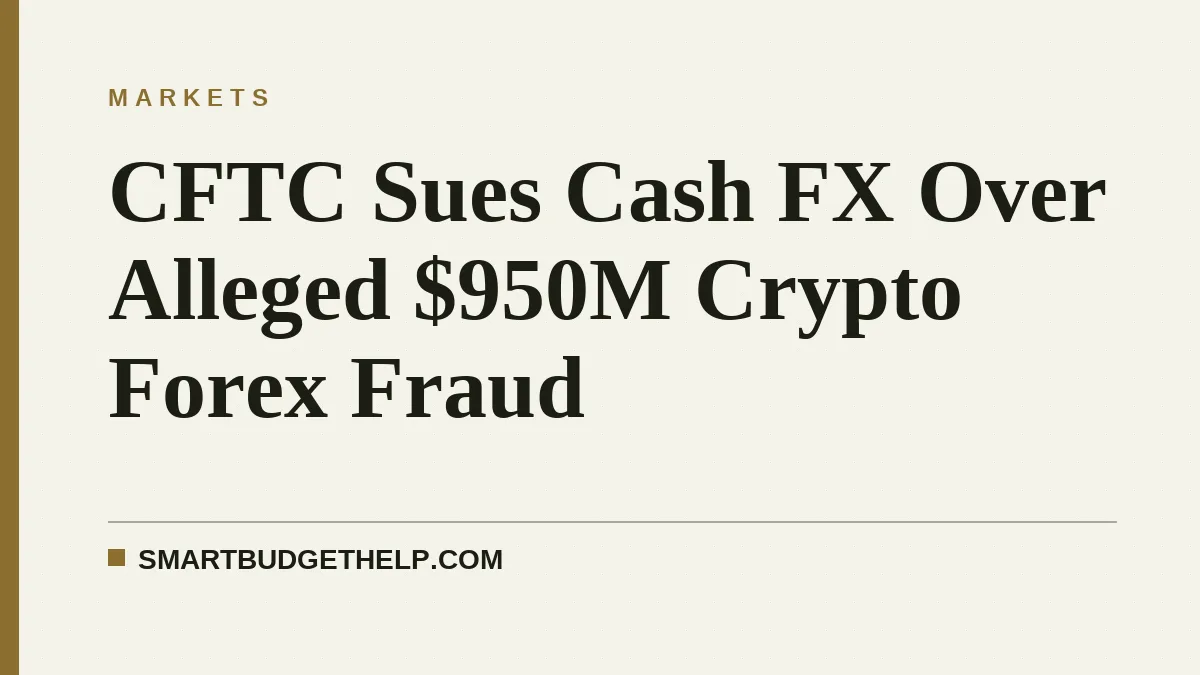 CFTC Sues Cash FX Over Alleged $950M Crypto Forex Fraud