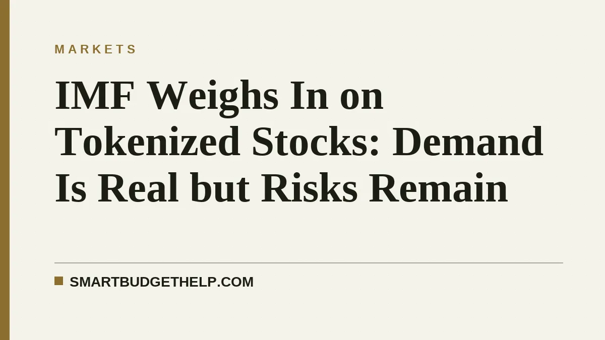 IMF Weighs In on Tokenized Stocks: Demand Is Real but Risks Remain