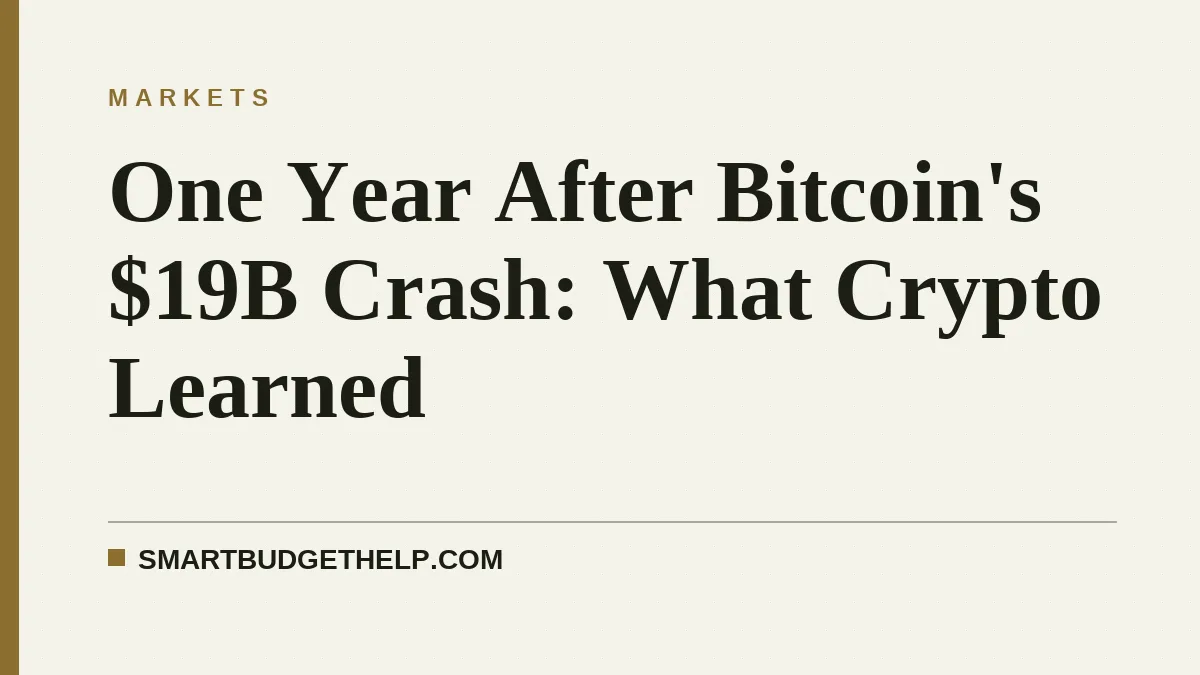 One Year After Bitcoin's $19B Crash: What Crypto Learned