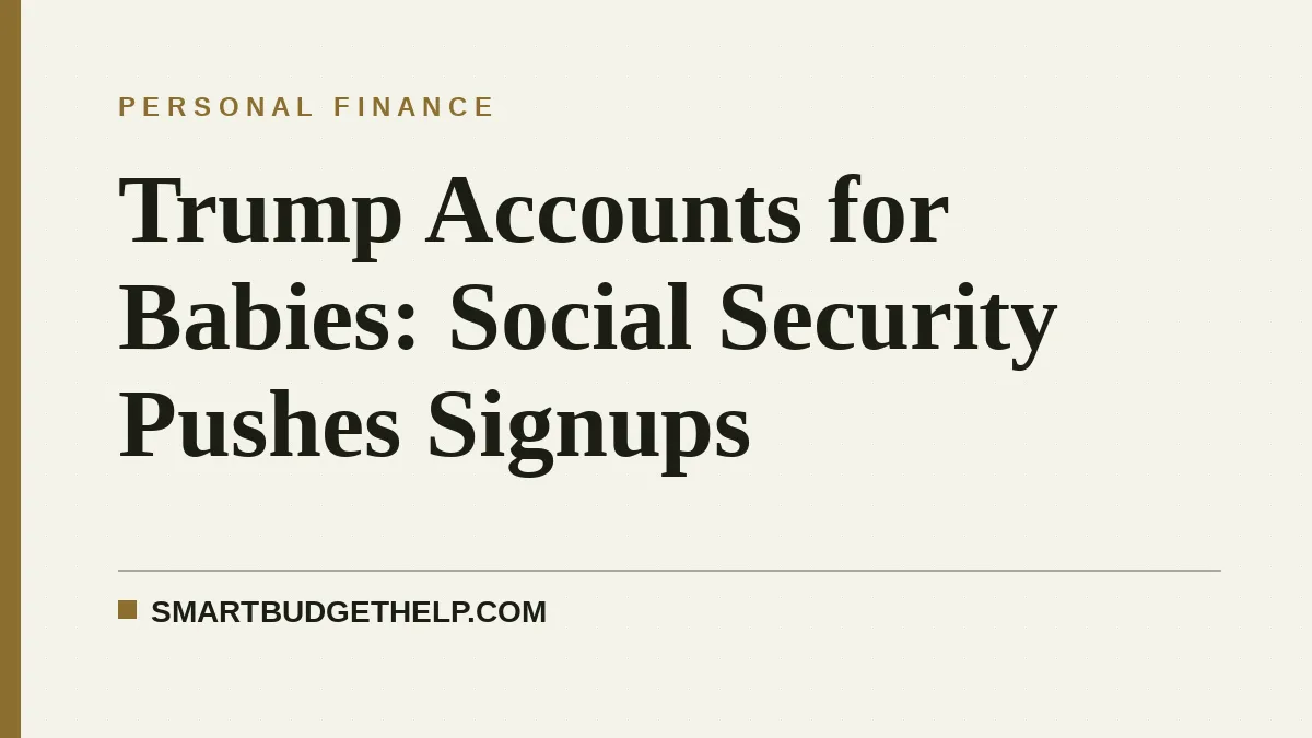 Trump Accounts for Babies: Social Security Pushes Signups