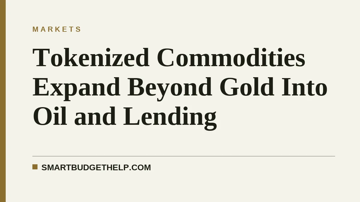Tokenized Commodities Expand Beyond Gold Into Oil and Lending