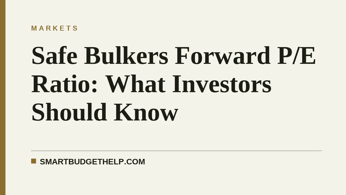 Safe Bulkers Forward P/E Ratio: What Investors Should Know