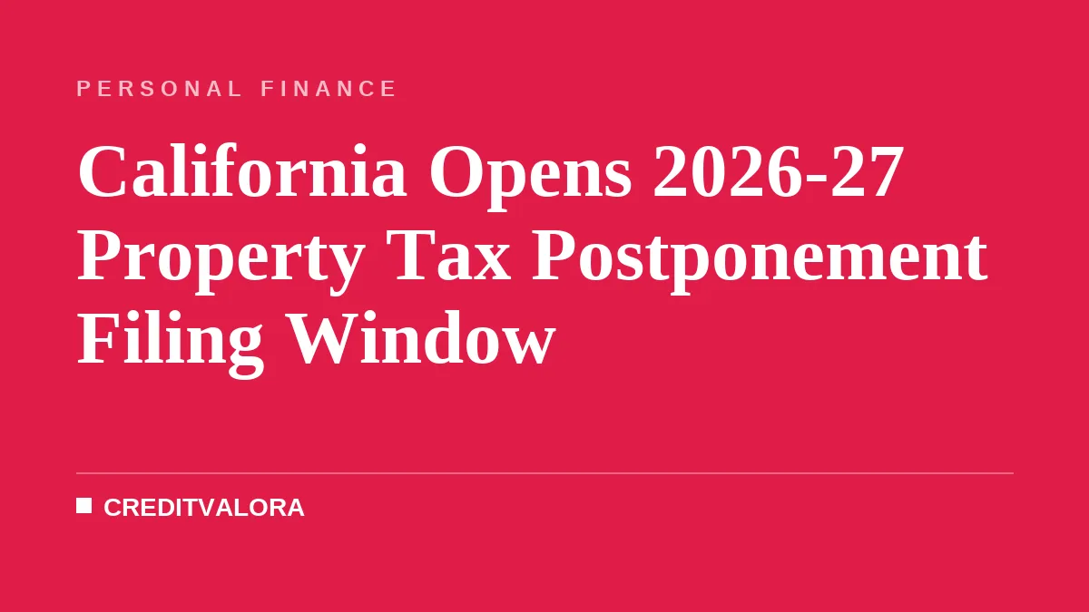 California Opens 2026-27 Property Tax Postponement Filing Window