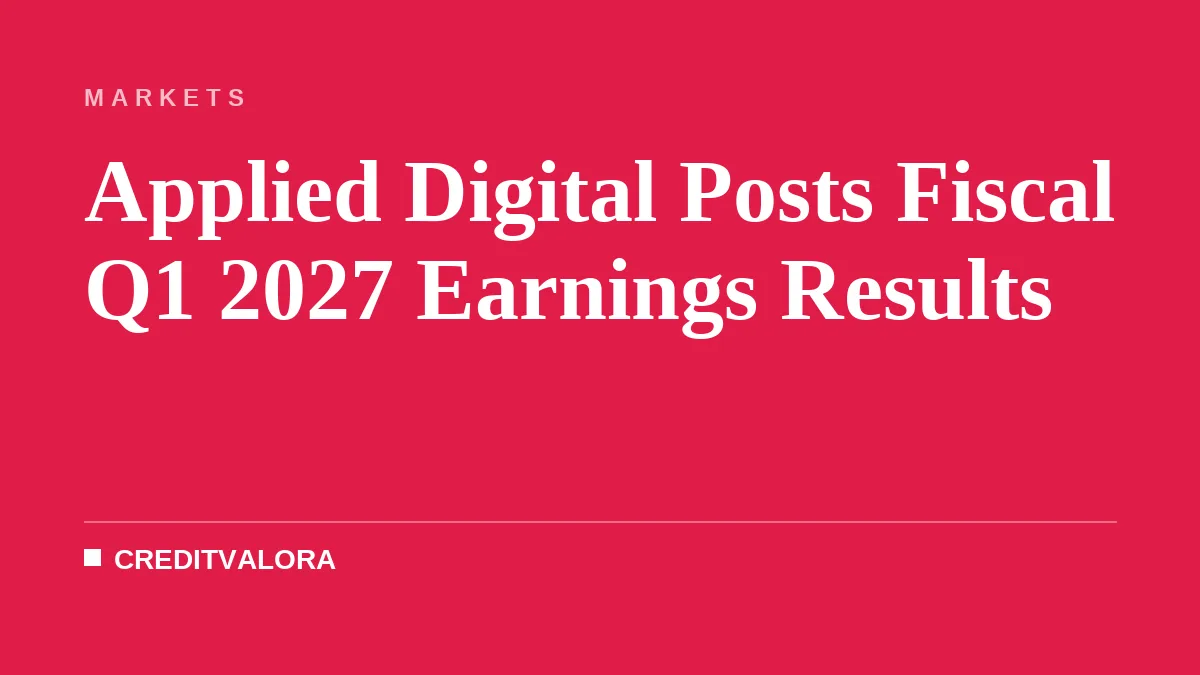 Applied Digital Posts Fiscal Q1 2027 Earnings Results