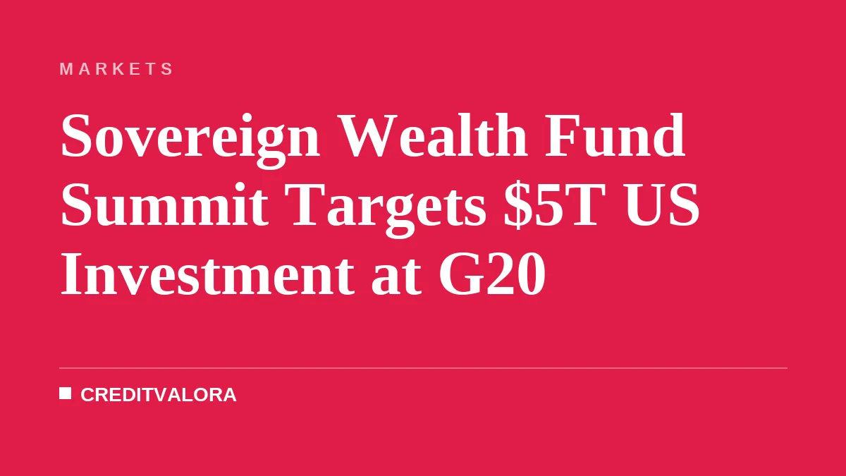 Sovereign Wealth Fund Summit Targets $5T US Investment at G20