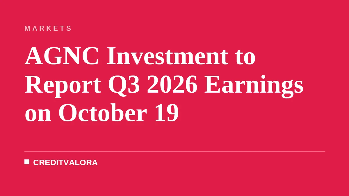 AGNC Investment to Report Q3 2026 Earnings on October 19
