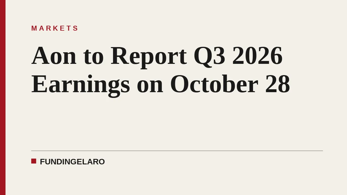 Aon to Report Q3 2026 Earnings on October 28
