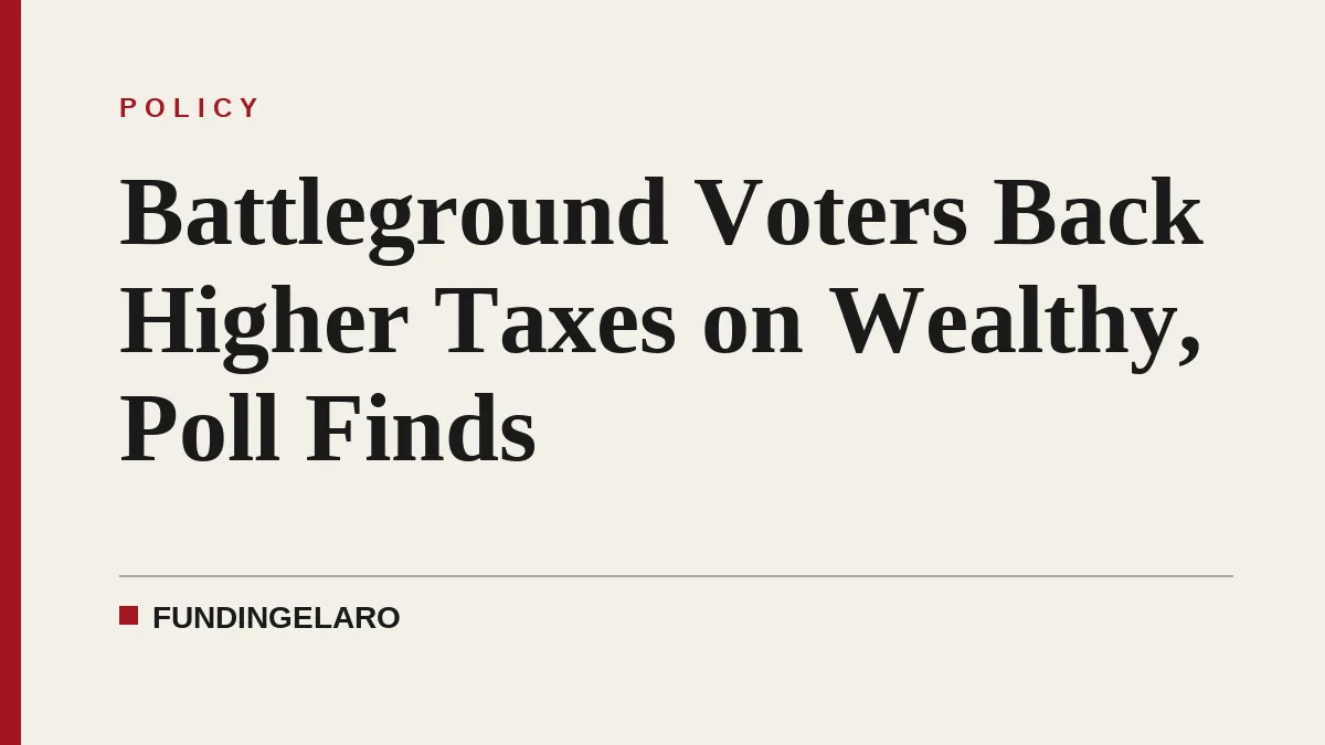 Battleground Voters Back Higher Taxes on Wealthy, Poll Finds