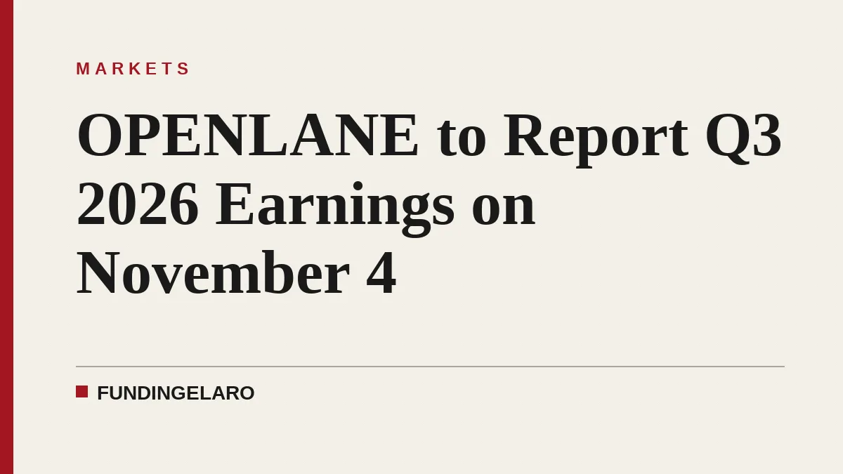 OPENLANE to Report Q3 2026 Earnings on November 4
