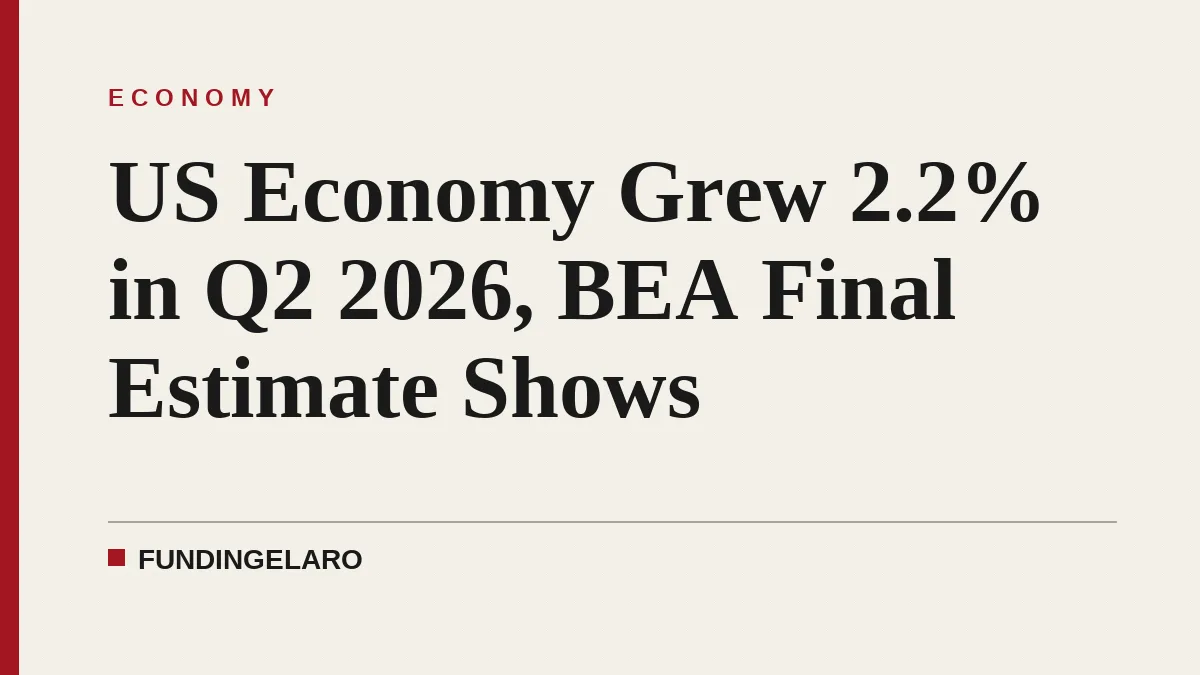 US Economy Grew 2.2% in Q2 2026, BEA Final Estimate Shows