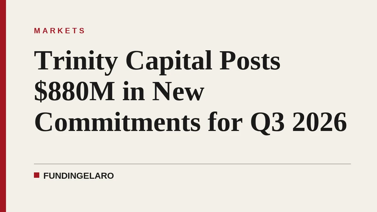 Trinity Capital Posts $880M in New Commitments for Q3 2026