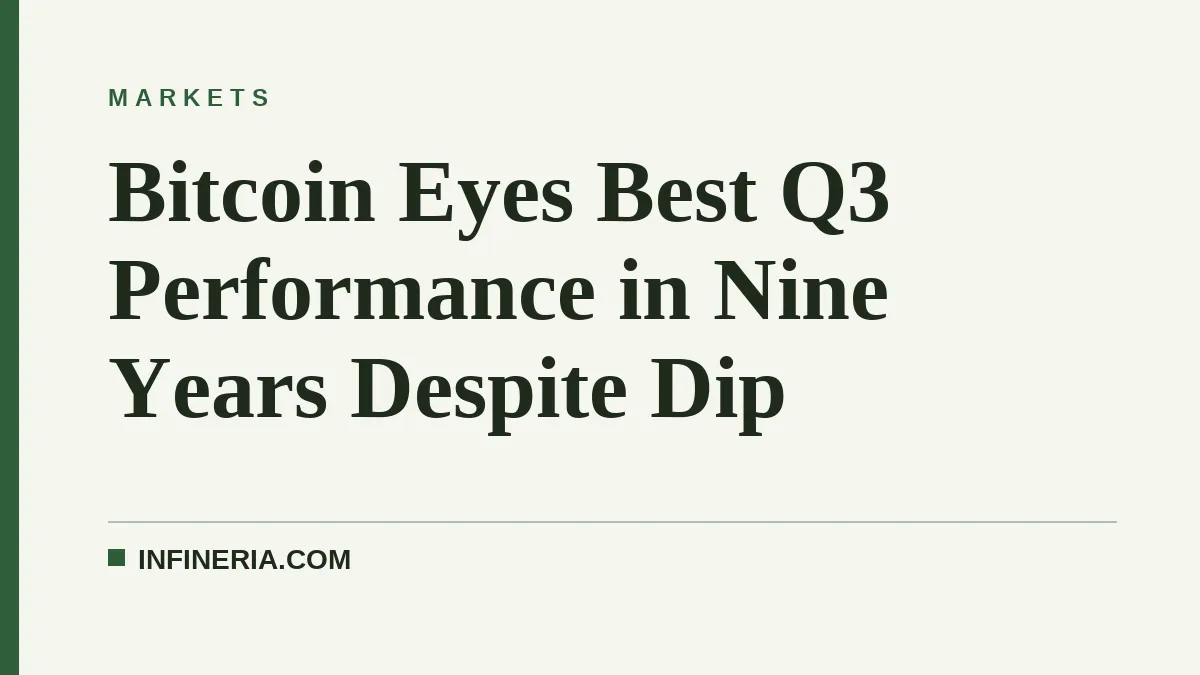 Bitcoin Eyes Best Q3 Performance in Nine Years Despite Dip