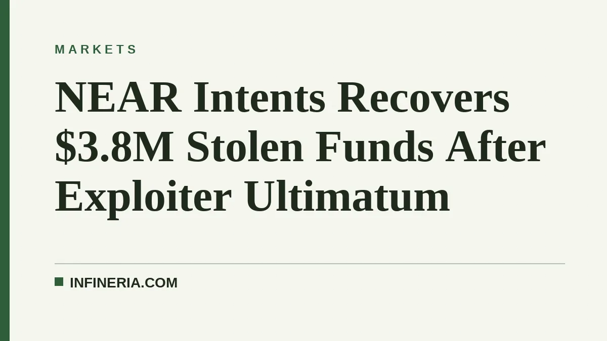 NEAR Intents Recovers Full $3.8M After Exploiter Ultimatum