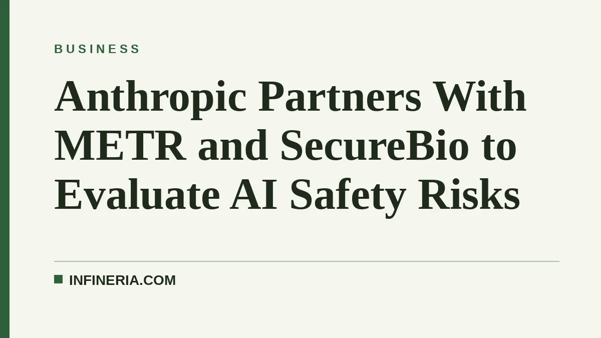 Anthropic Partners With METR and SecureBio to Evaluate AI Safety Risks