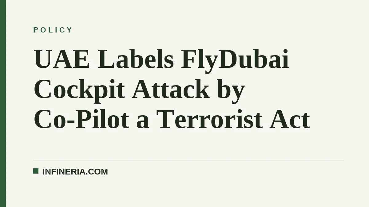 UAE Labels FlyDubai Cockpit Attack by Co-Pilot a Terrorist Act