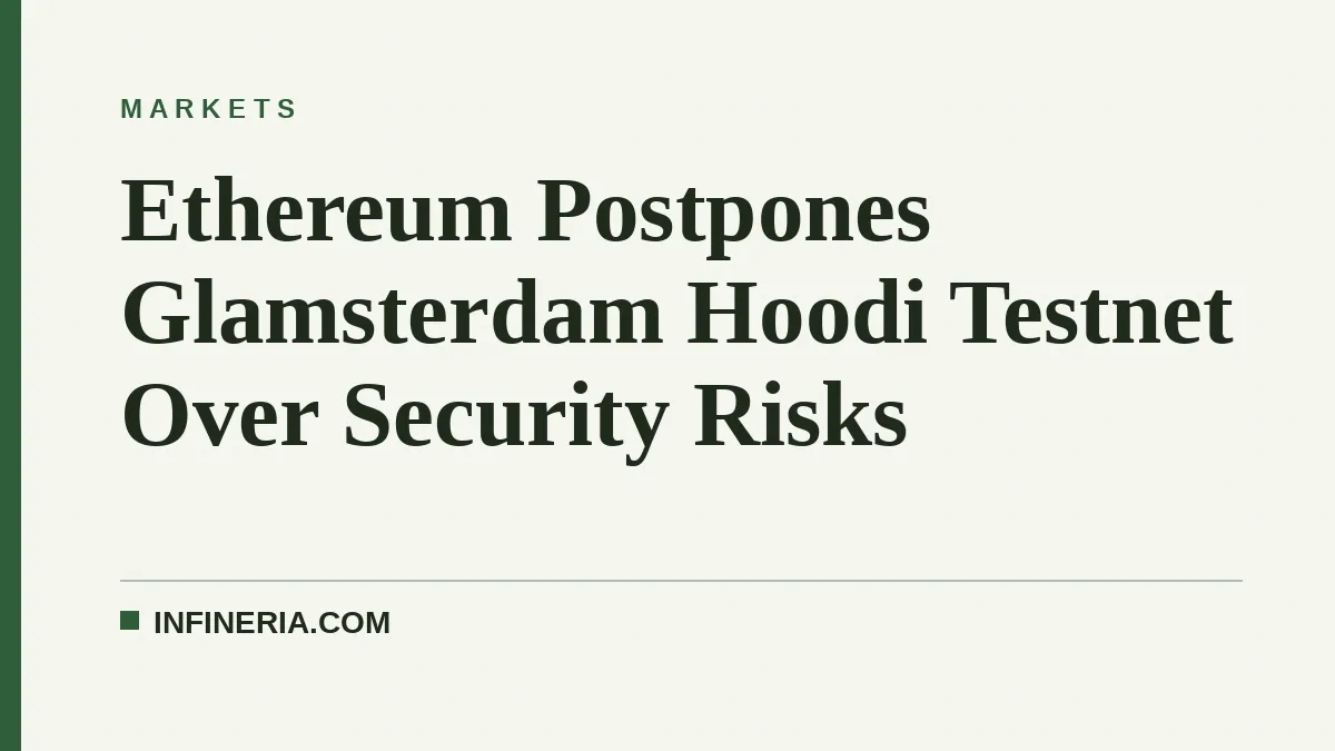 Ethereum Postpones Glamsterdam Hoodi Testnet Over Security Risks