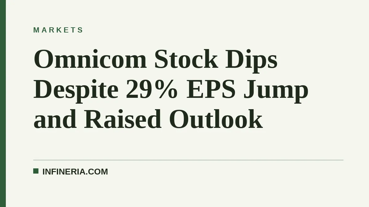 Omnicom Stock Dips Despite 29% EPS Jump and Raised Outlook