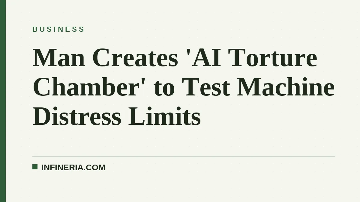 Man Creates 'AI Torture Chamber' to Test Machine Distress Limits