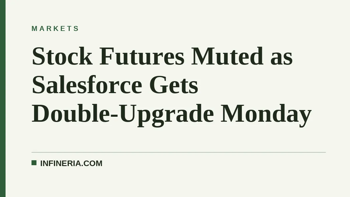 Stock Futures Muted as Salesforce Gets Double-Upgrade Monday