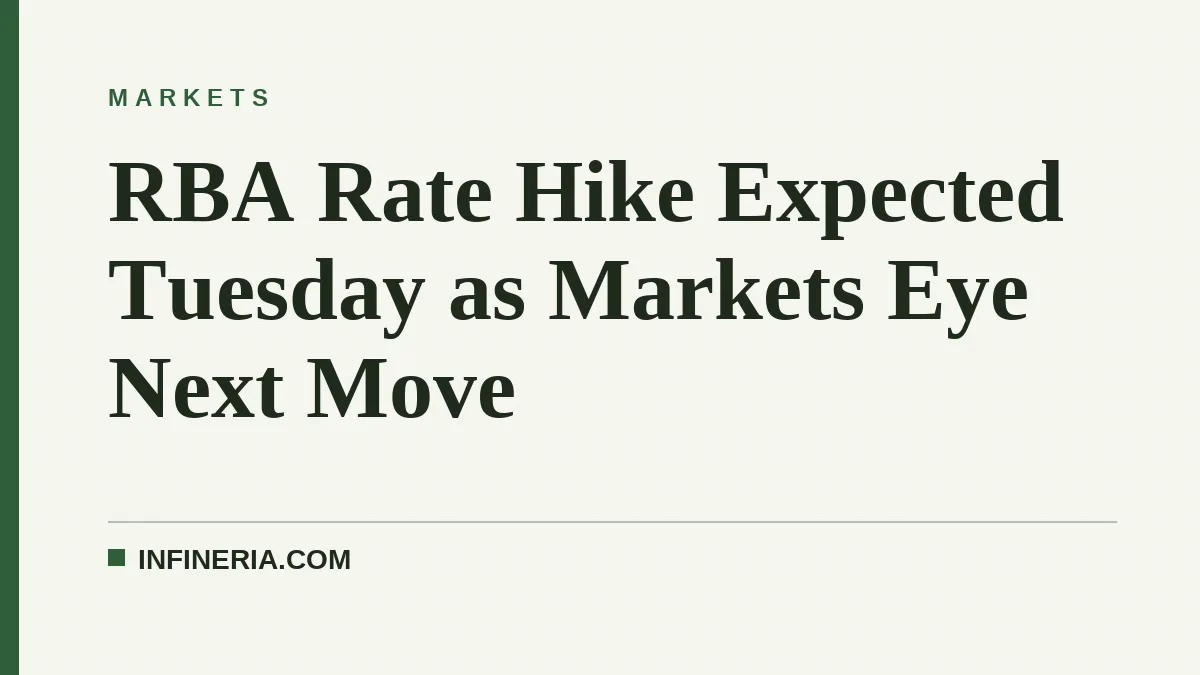 RBA Rate Hike Expected Tuesday as Markets Eye Next Move