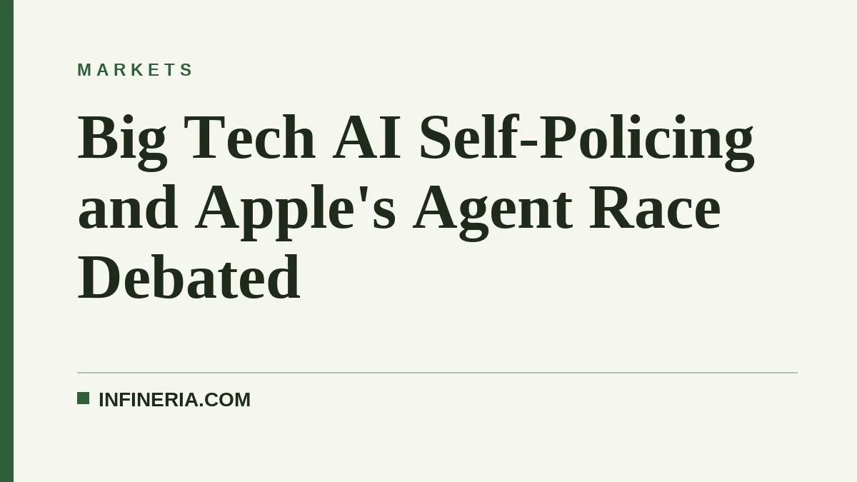 Big Tech AI Self-Policing and Apple's Agent Race Debated