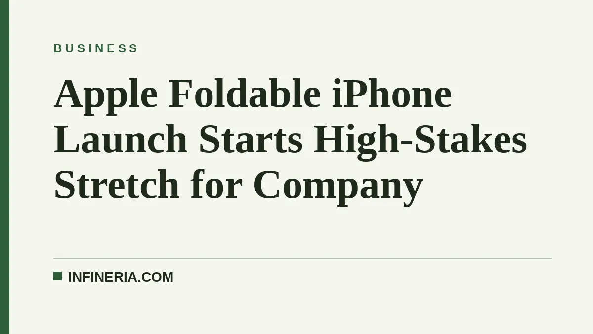 Apple Foldable iPhone Launch Starts High-Stakes Stretch for Company