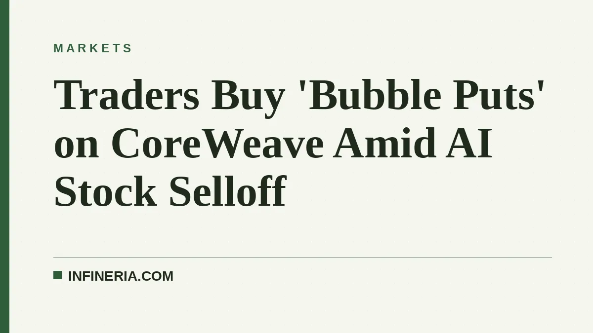 Traders Buy 'Bubble Puts' on CoreWeave Amid AI Stock Selloff