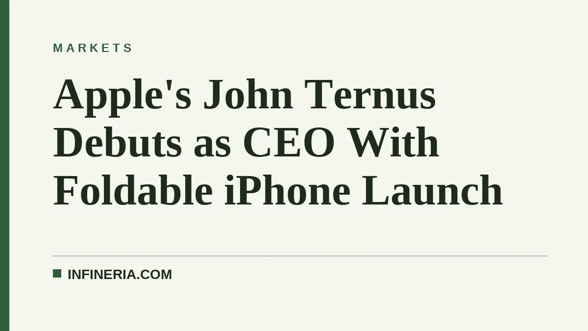 Apple's John Ternus Debuts as CEO With Foldable iPhone Launch