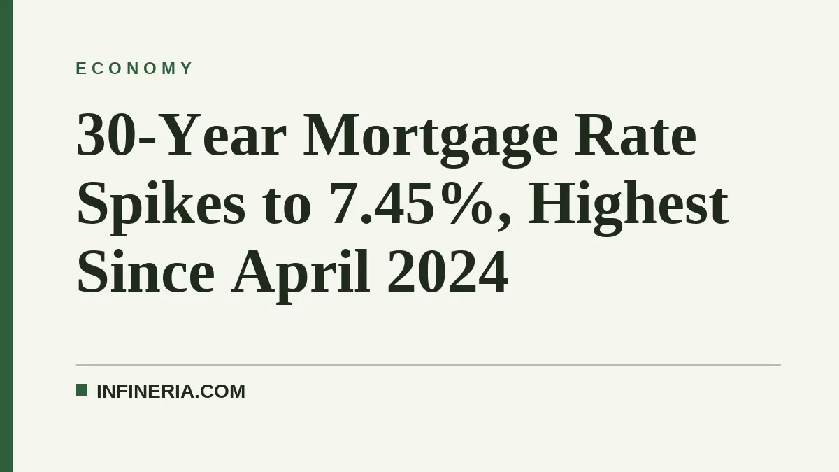 30-Year Mortgage Rate Spikes to 7.45%, Highest Since April 2024