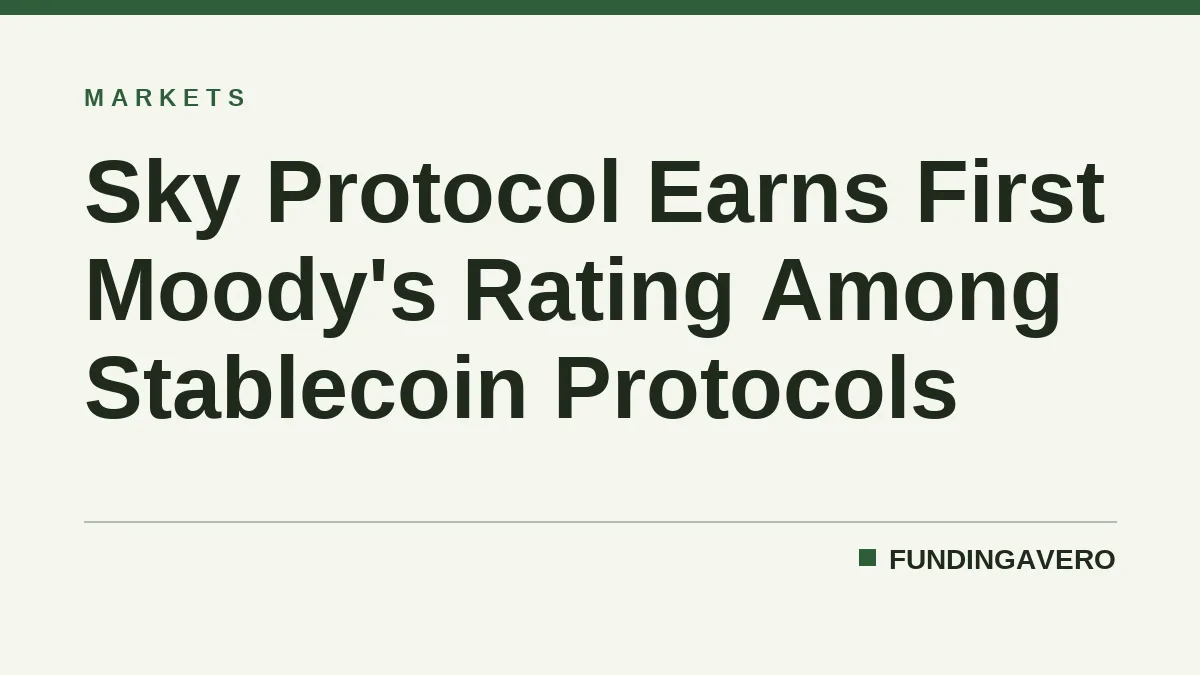 Sky Protocol Earns First Moody's Rating Among Stablecoin Protocols